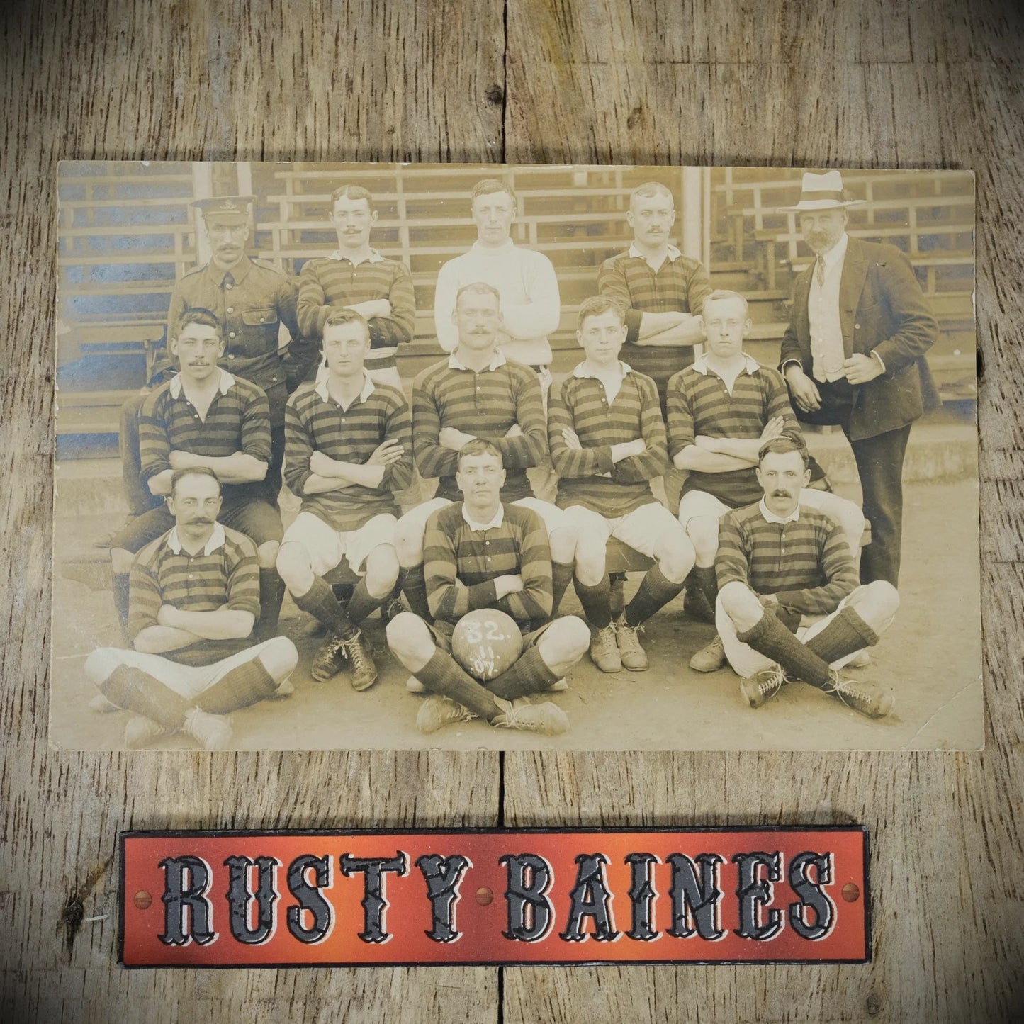 Postcard, Original Real Photo, Military Army Football Team 1907