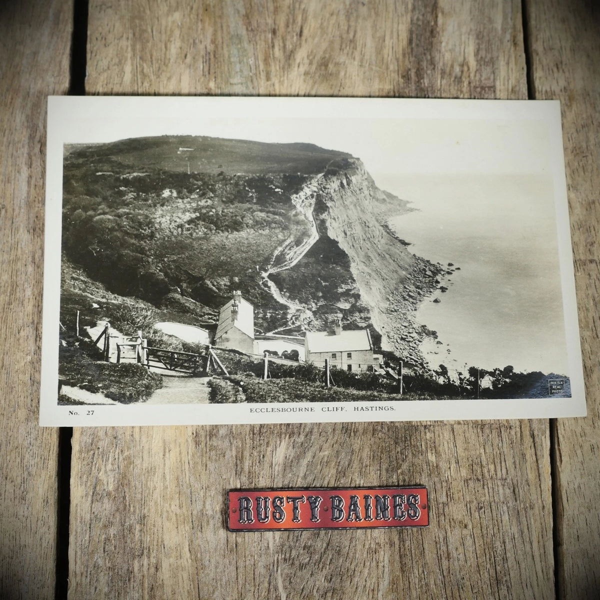 Postcard, Hastings, Ecclesbourne Cliff, Shoesmith Real Photo