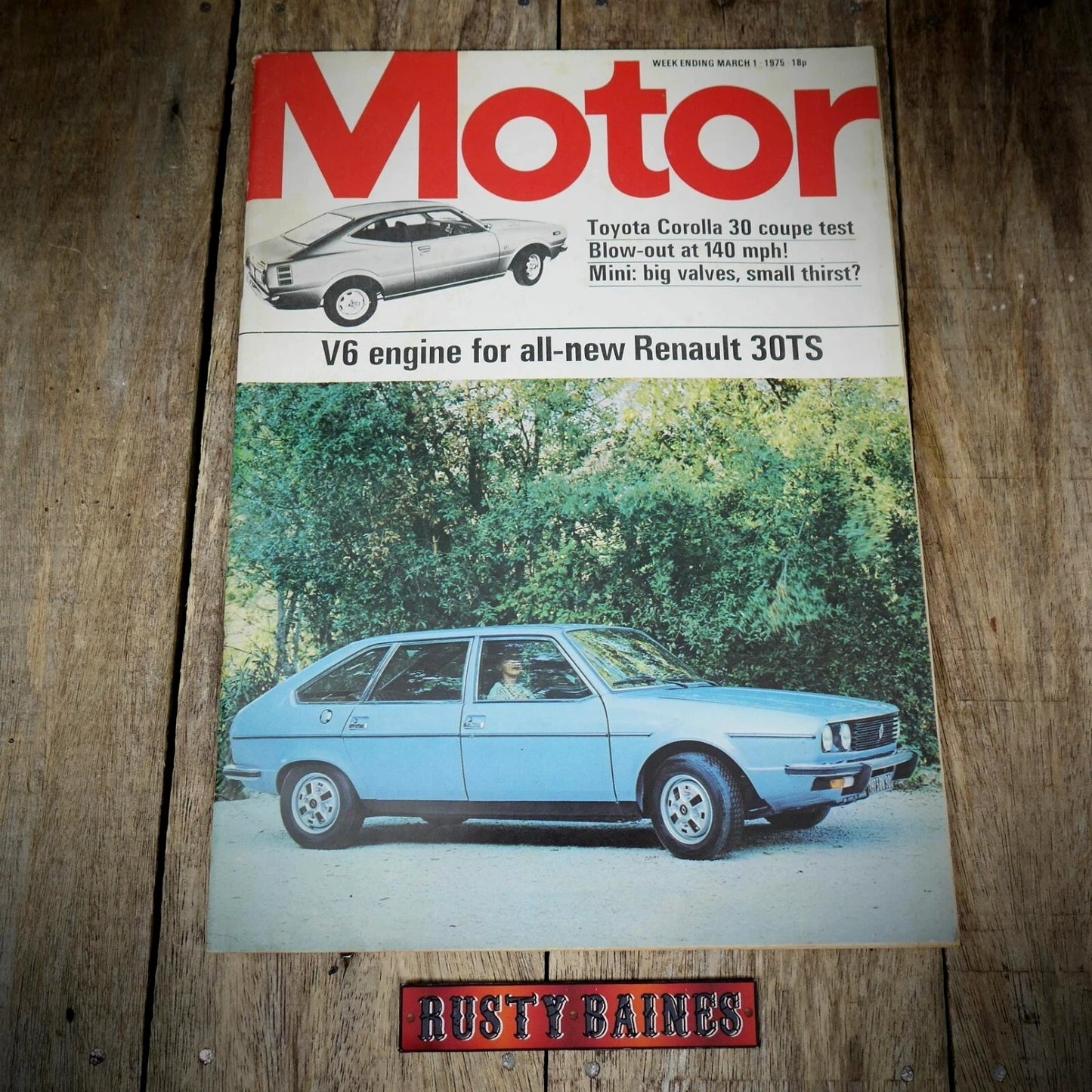 Back Issue Magazine Motor March 1 1975 Renault 30TS, Toyota Corlla Coupe