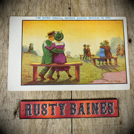 Postcard, Regent/Reg Maurice Comic, Multiple Couple on Benches Romance