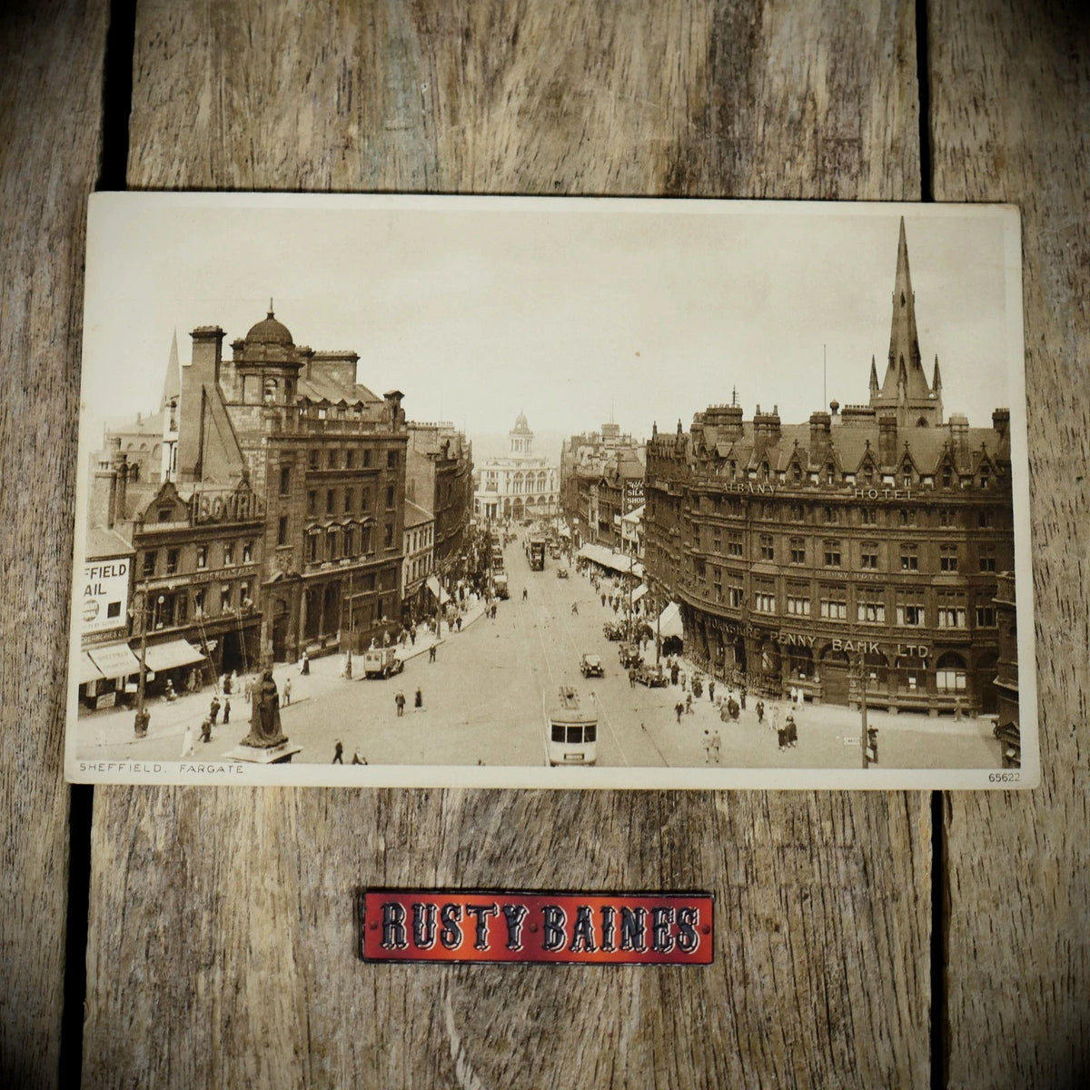 Postcard, Sheffield Fargate, Penny Bank, Printed
