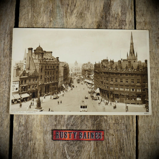 Postcard, Sheffield Fargate, Penny Bank, Printed
