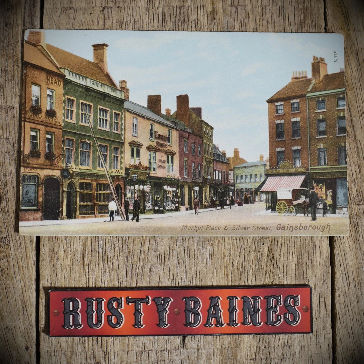 Postcard, Gainsborough Market Place & Silver Street, Printed