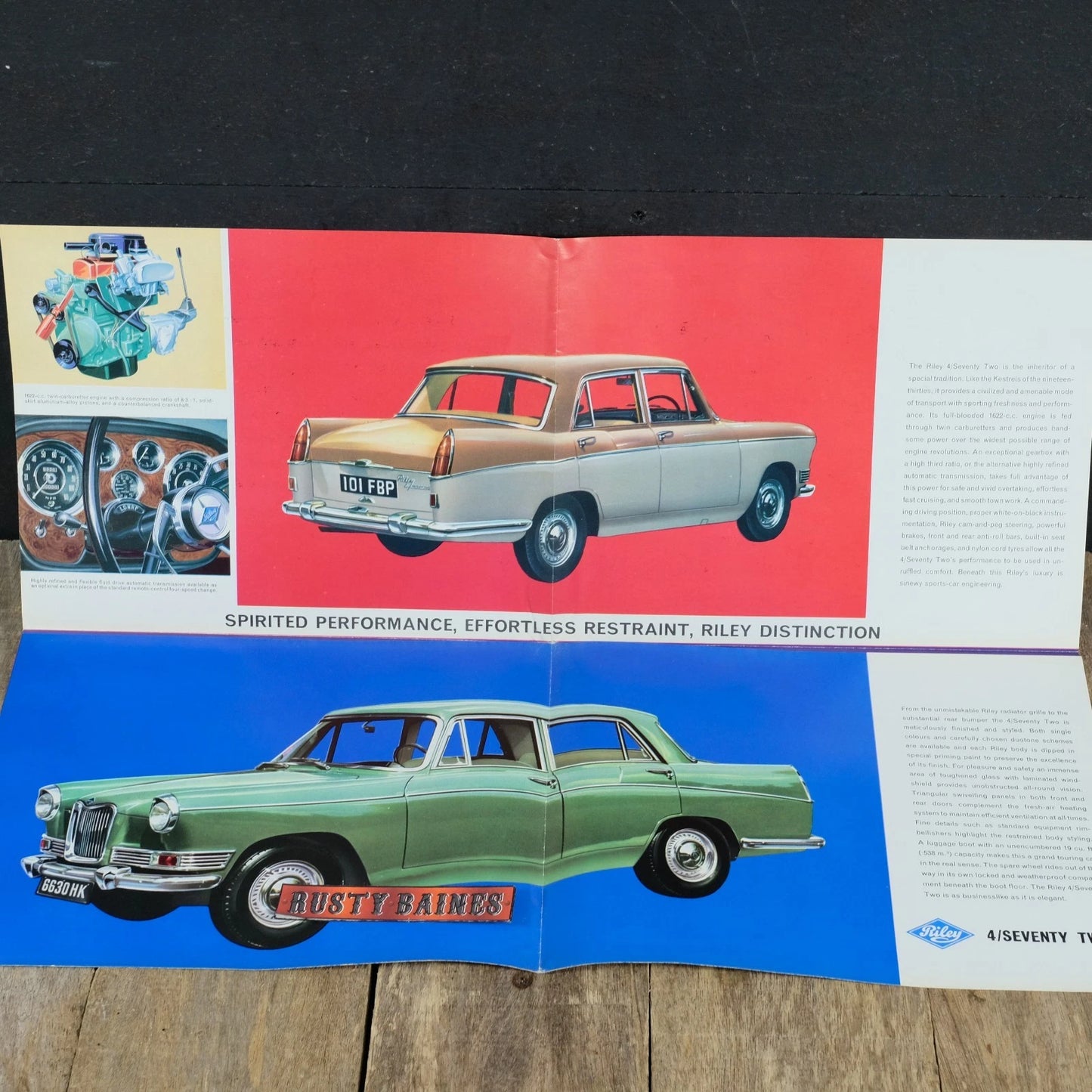 Original Car Brochure, Riley 4/72 #6560, Poster Style