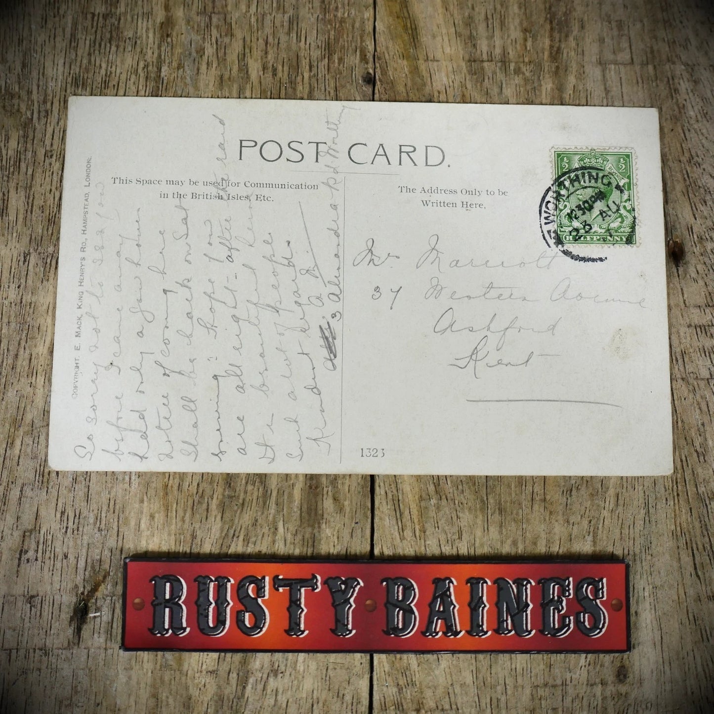 Postcard, Comic, E Mack, Here's a Tank, Chubby Policeman Chasing Boy