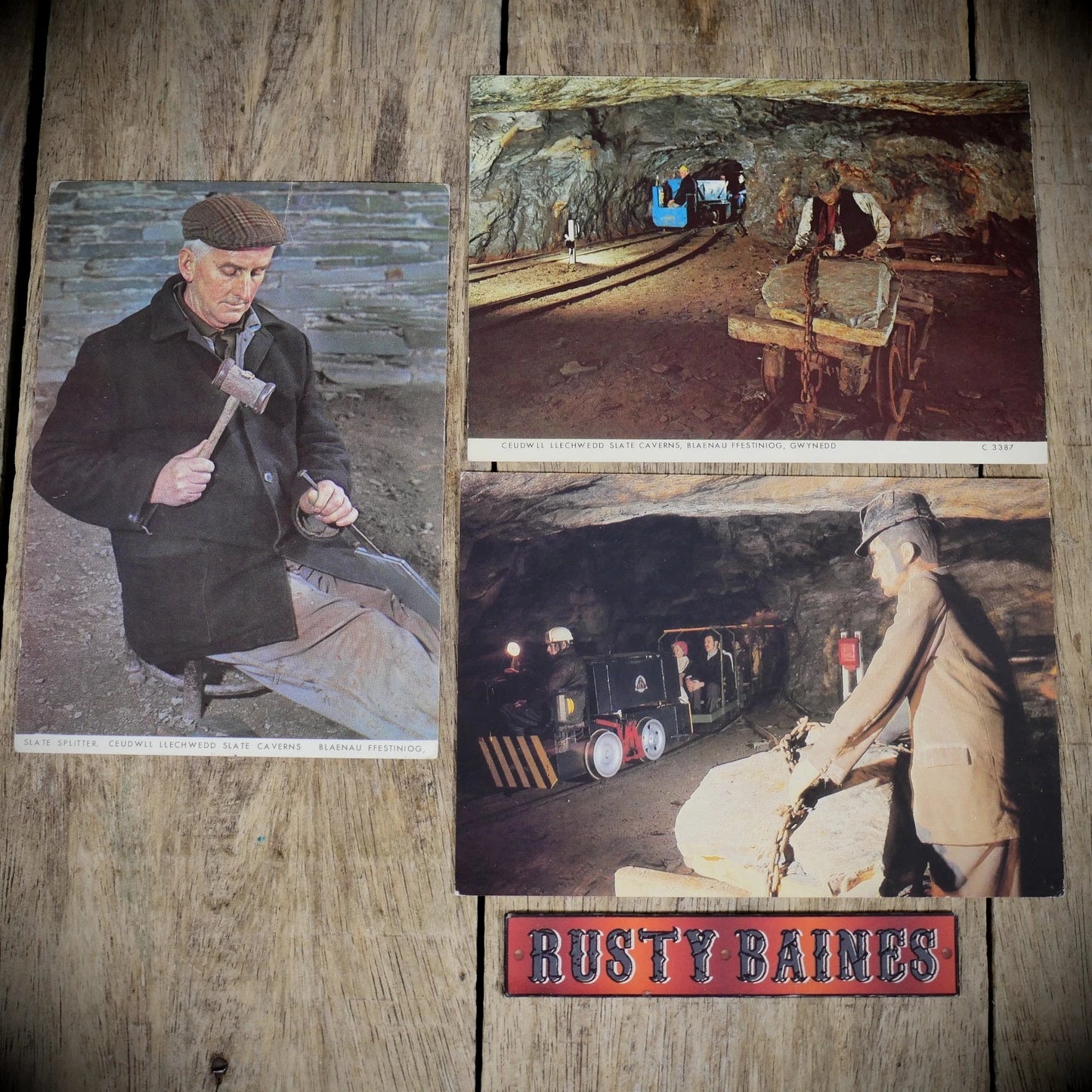 Postcard, Blaenau Ffestiniog Wales, Slate Worker & Mines, continental size