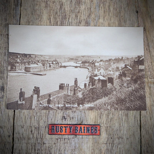 Postcard, Whitby New Bridge & Town View, JTR, Printed
