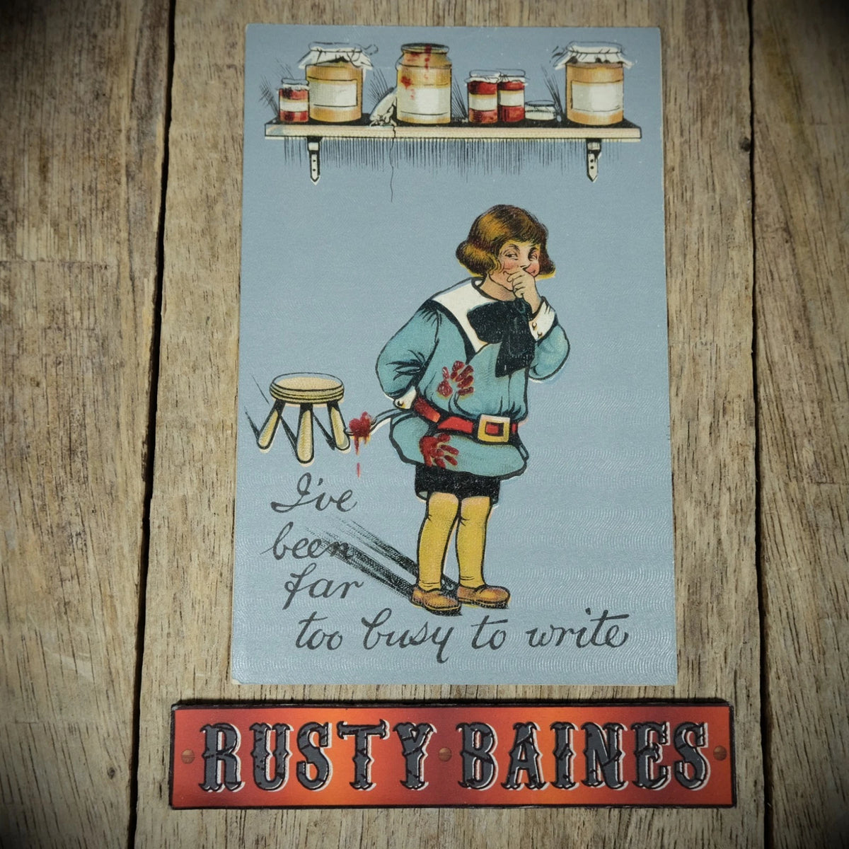 Postcard, Birn Bros, Chromo-Litho, Too Busy to Write, Jam Thief