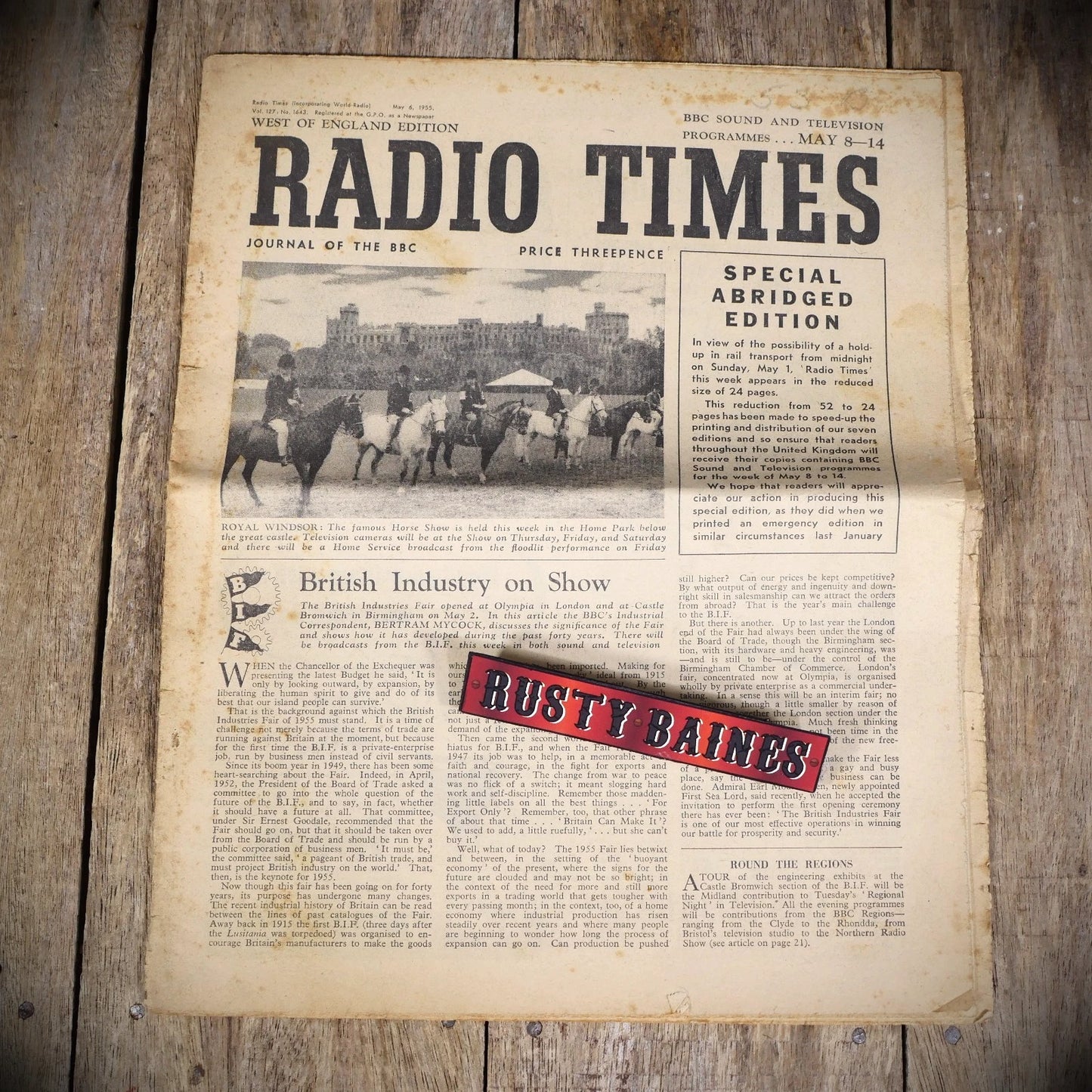 Original Radio Times May 6th 1955, TV & Radio Programmes