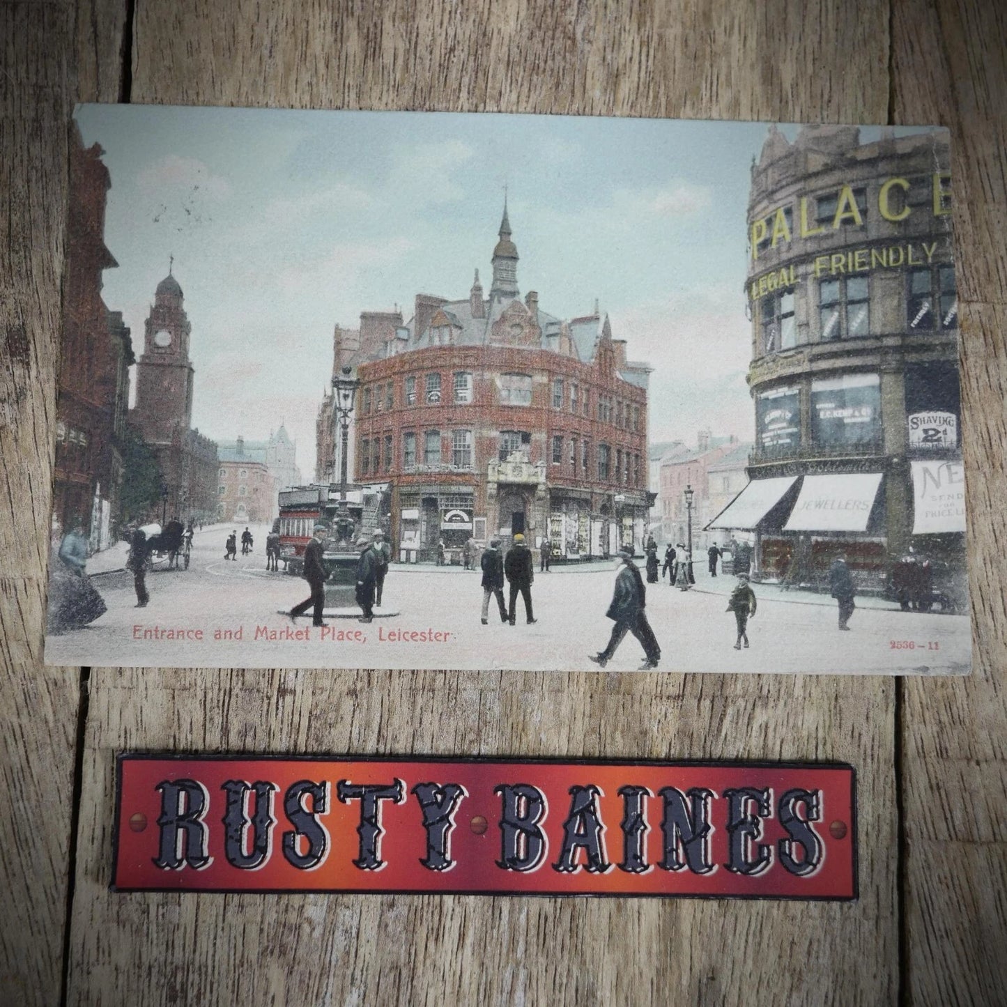 Postcard, Leicester Market Place, Early 1900s, Printed