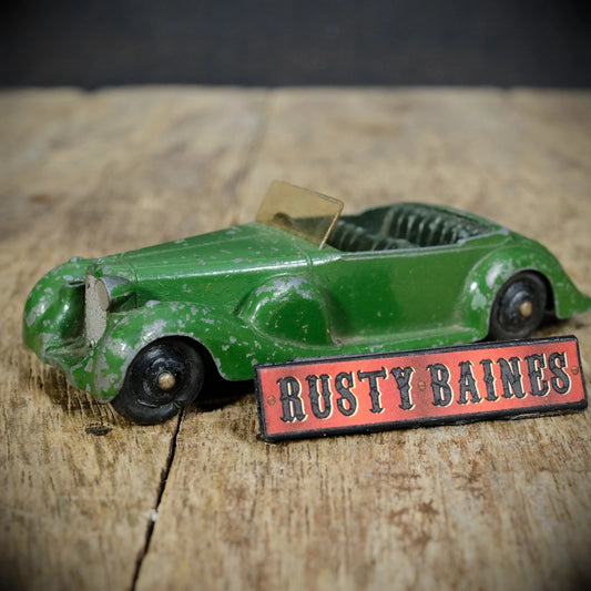 Vintage Dinky 38c Lagonda Tourer, Green, Playworn/WAF