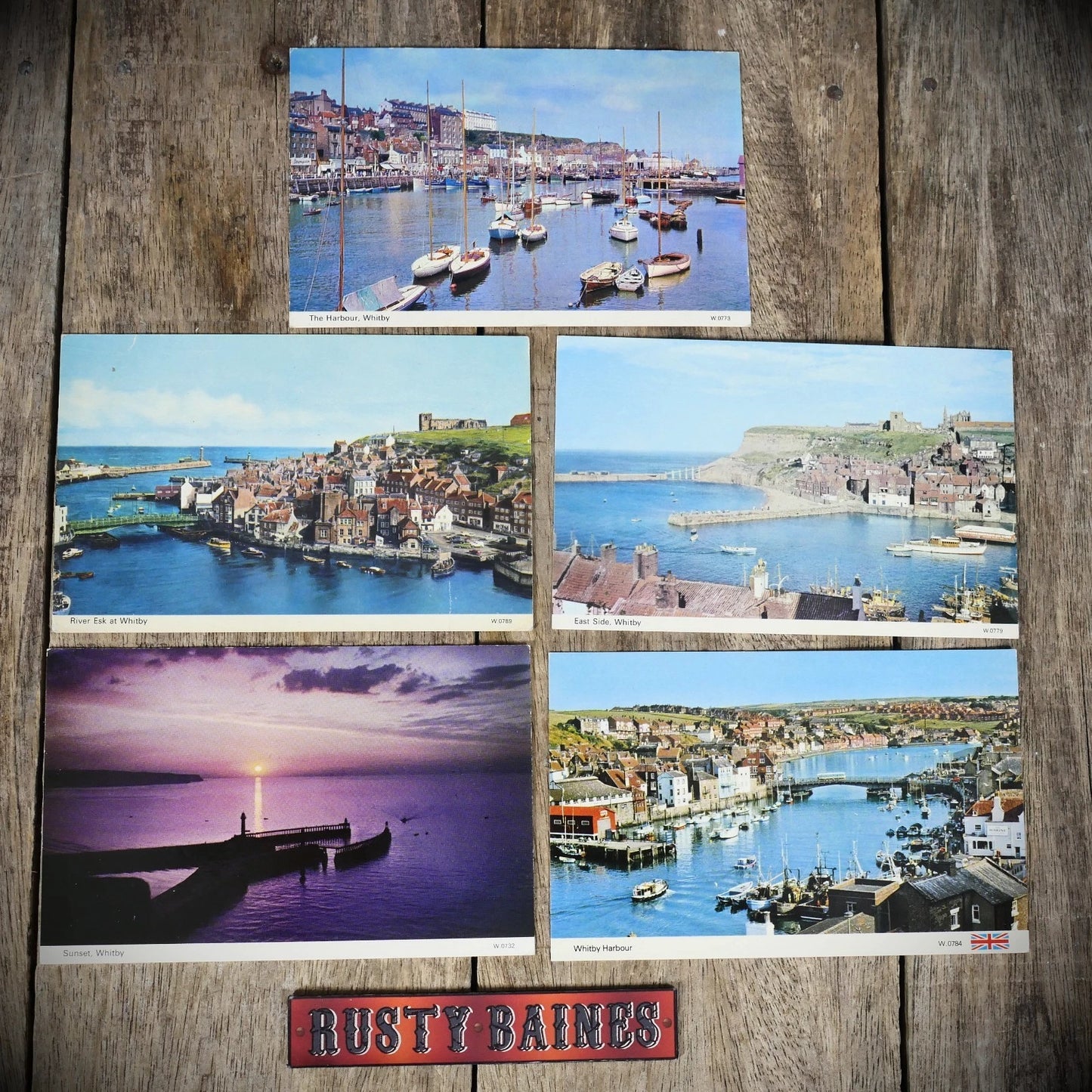 Small Bundle of Whitby Postcards by ETW Dennis, Printed