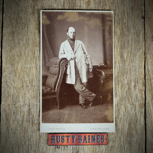 Carte de Visite (CDV) Portrait of Man Standing, Victorian Fashion, Alex Ayton Londonderry