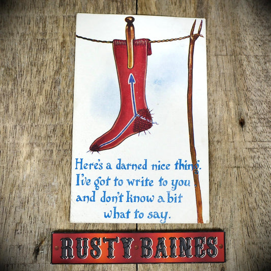 Postcard, Comic, CPC, Darned Nice Thing, Sock on a Washing Line