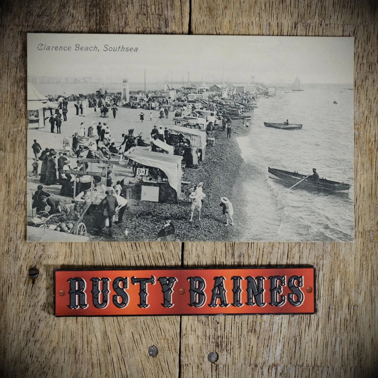 Postcard, Southsea Clarence Beach, Edwardian, Market Stalls, Printed