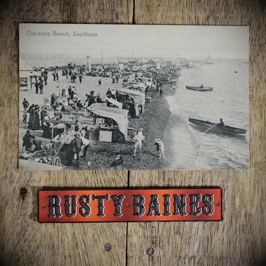 Postcard, Southsea Clarence Beach, Edwardian, Market Stalls, Printed