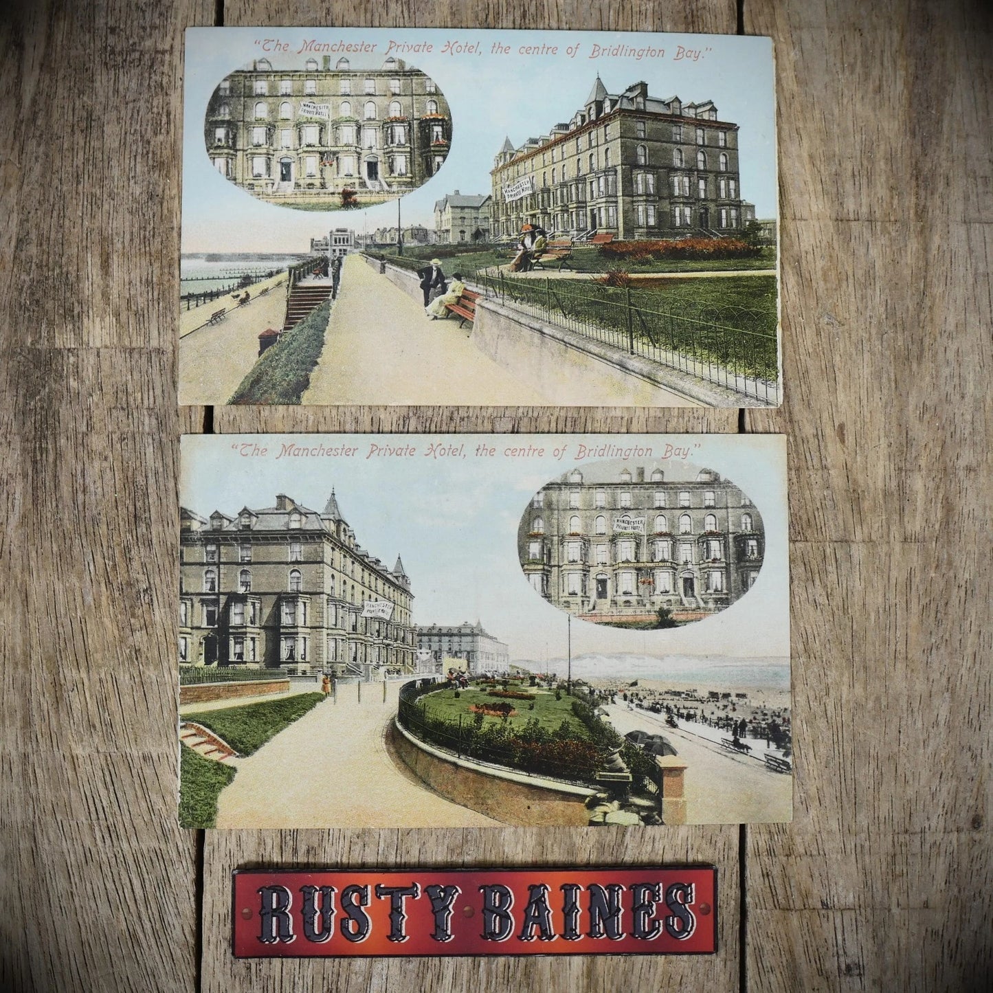 Bridlington Manchester Hotel Postcards x2, E. Gurnell