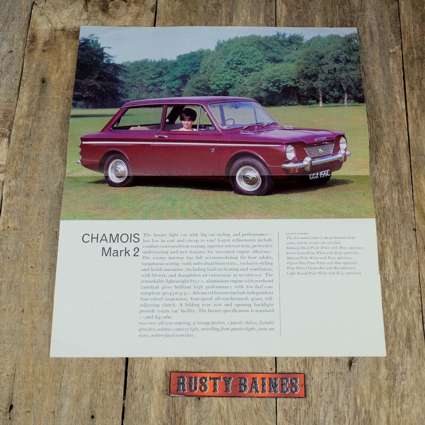 Original Car Brochure, Singer Chamois/Gazelle/Vogue, Poster Style #1229H