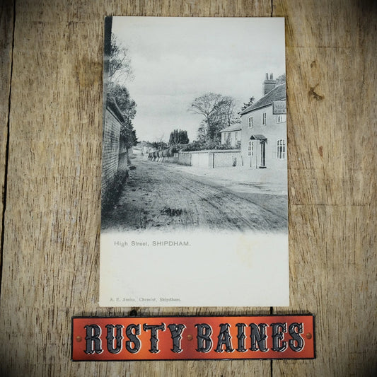 Postcard, Shipdham High Street, Norfolk, A E Amiss, Printed