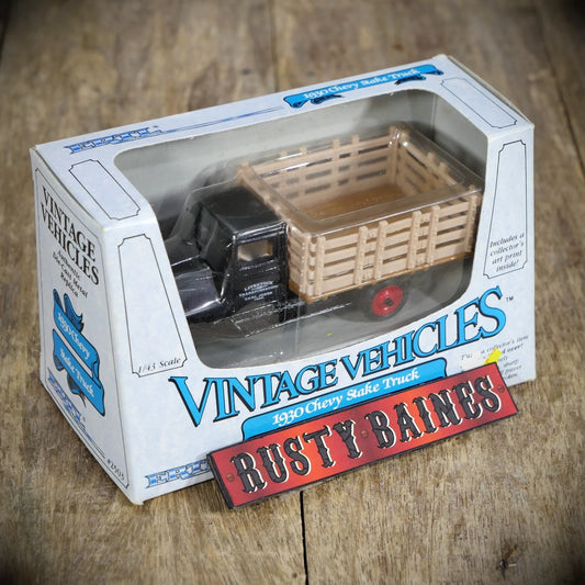 ERTL 1930 Chevy Stake Cattle Truck, Carl Jones Livestock Livery, Black, Boxed