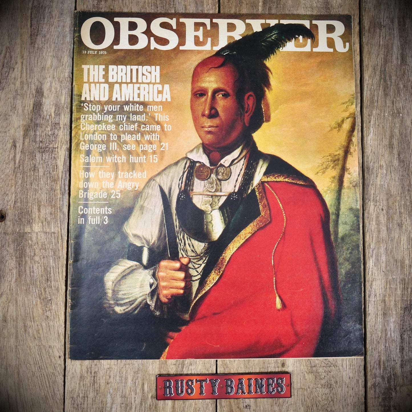 Vintage Observer Magazine 13th July 1975, Angry Brigade, Britishin USA