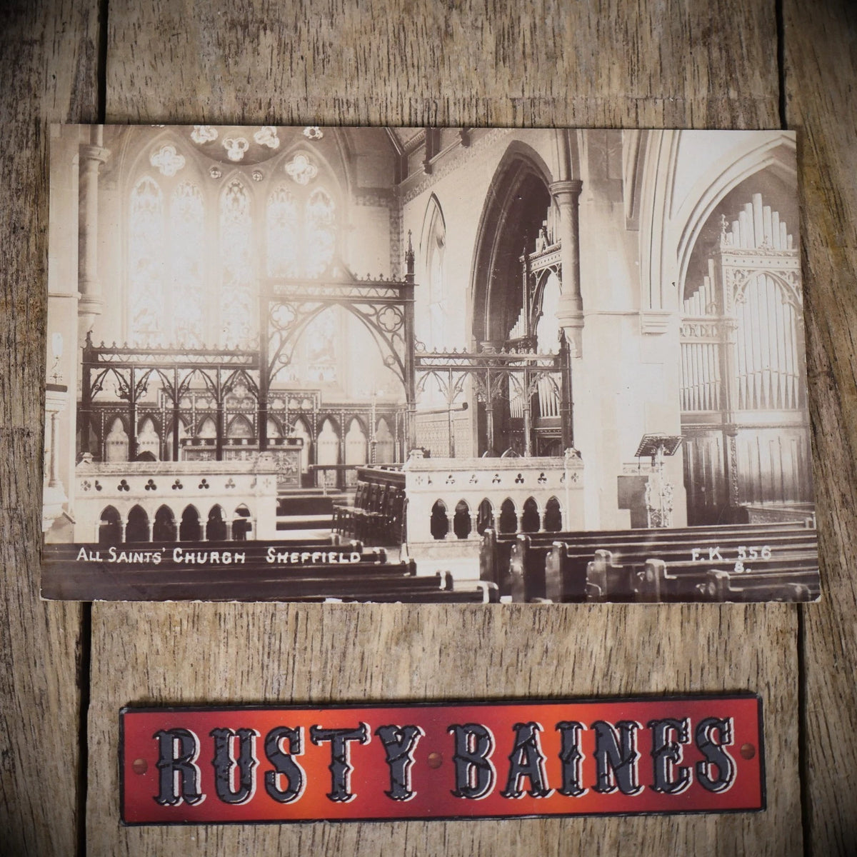 Postcard, All Saints Church Interior Sheffield, Real Photo
