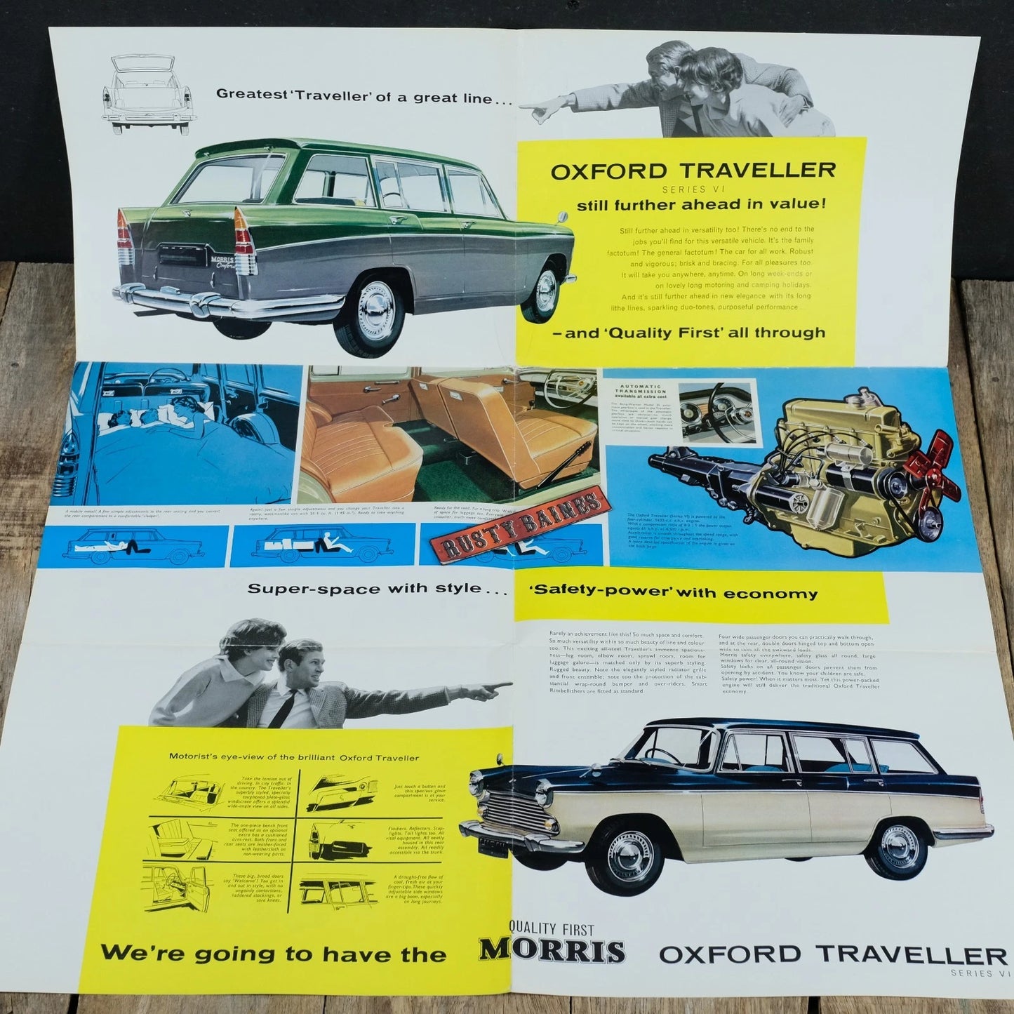 Original Car Brochure, Morris Oxford Traveller (estate) MkVI 1965