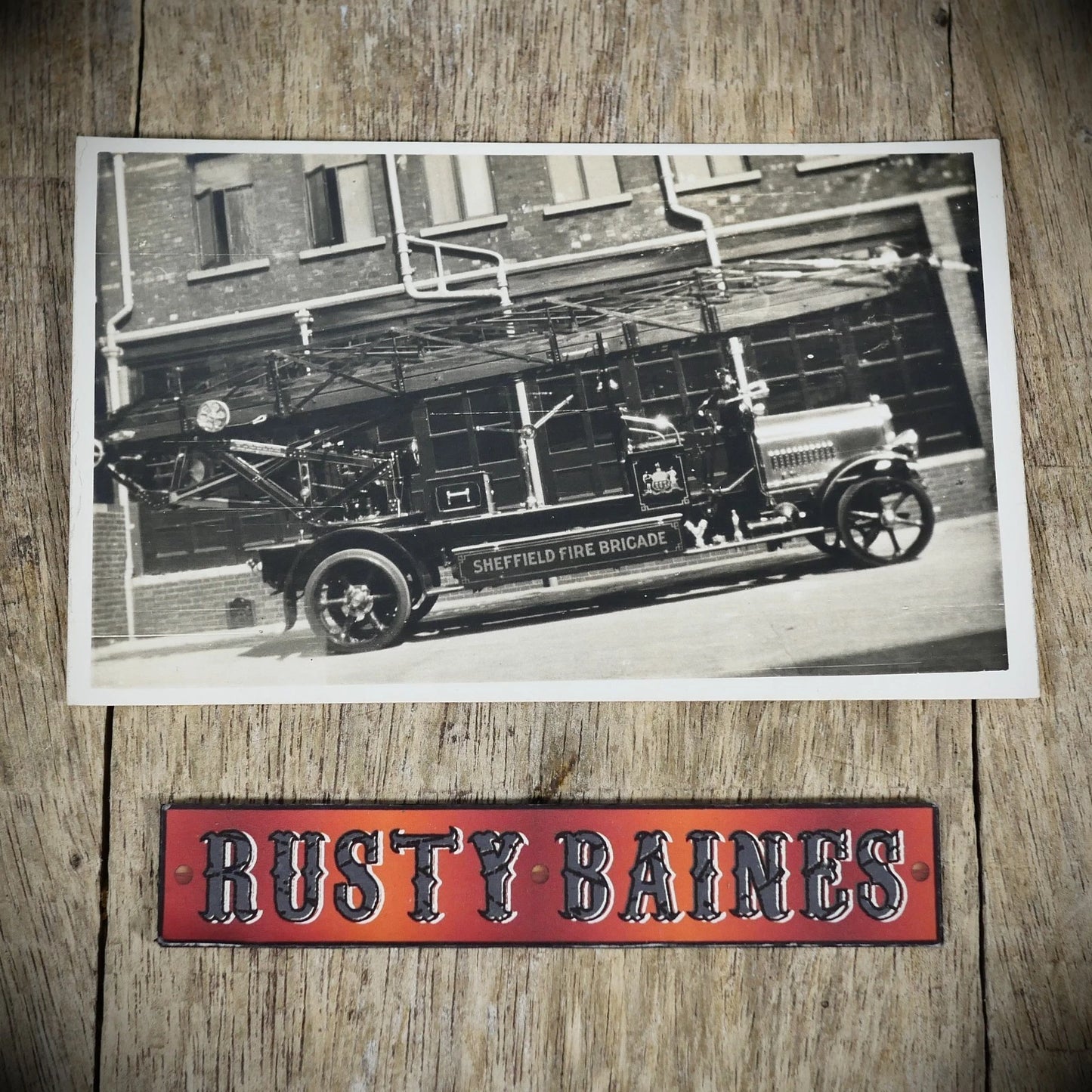 Postcard, Sheffield Fire Engine, Rockingham Street Station? Real Photo
