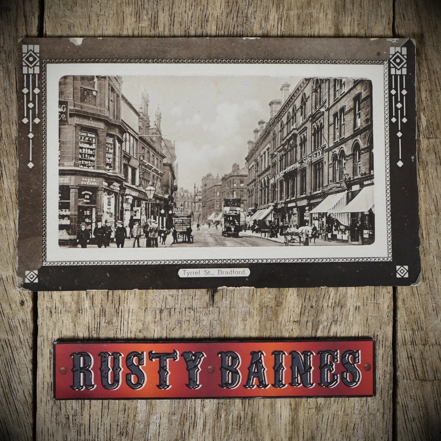 Postcard, Bradford, Tyrell Street, Printed, Art Nouveau Border