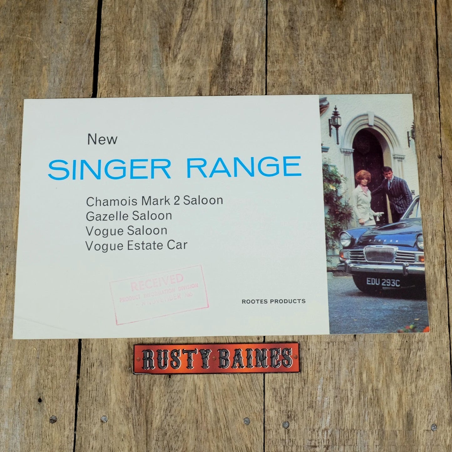 Original Car Brochure, Singer Chamois/Gazelle/Vogue, Poster Style #1229H
