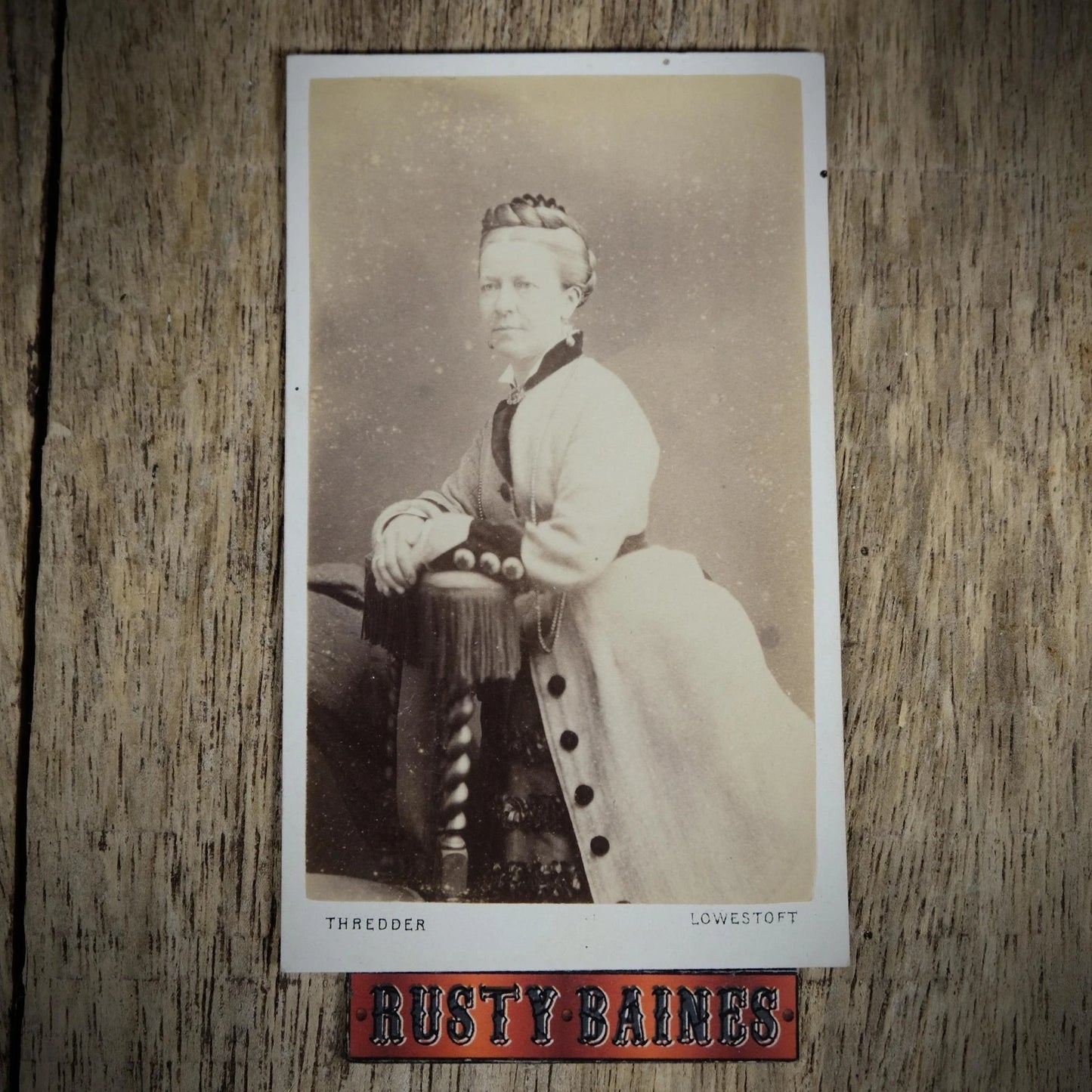 Carte de Visite (CDV) Portrait of Victorian Lady, Coat, Fashion, Thredder of Lowestoft