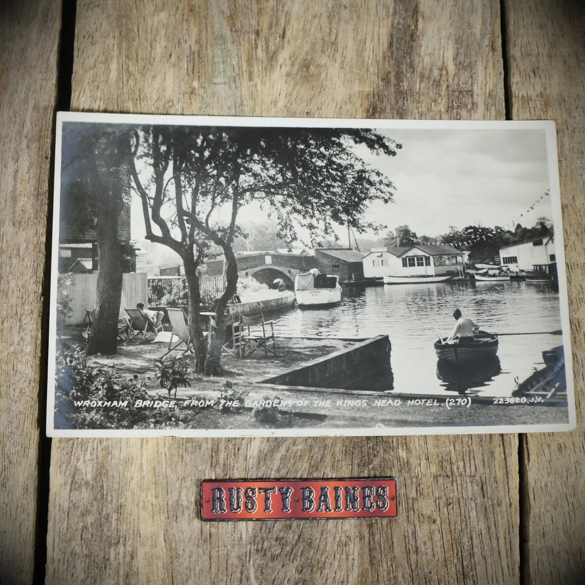 Postcard, Wroxham Bridge from King's Head Hotel, Real Photo