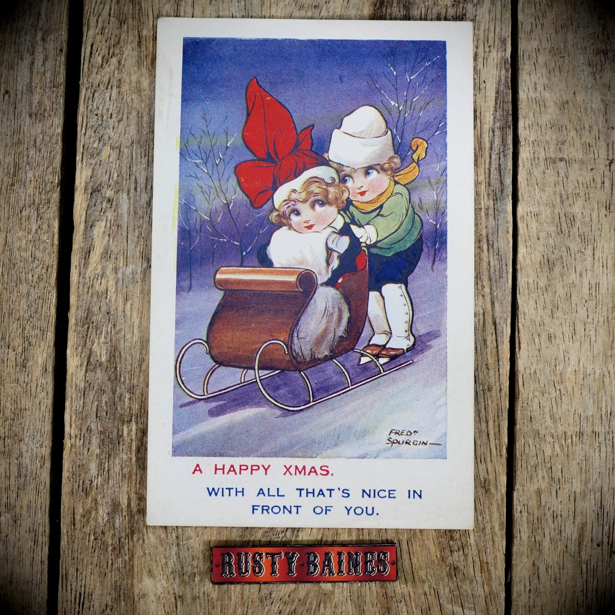 Postcard, Christmas Sledge/Sleigh Fred Spurgin