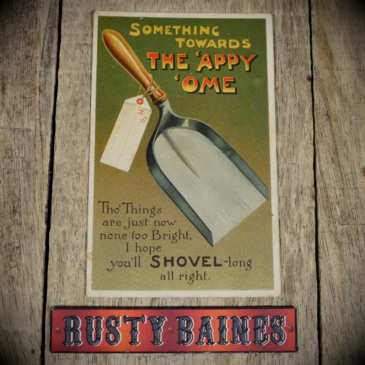 Postcard, Comic, Happy Home, Hand Shovel, Birn Bros Chromo Litho