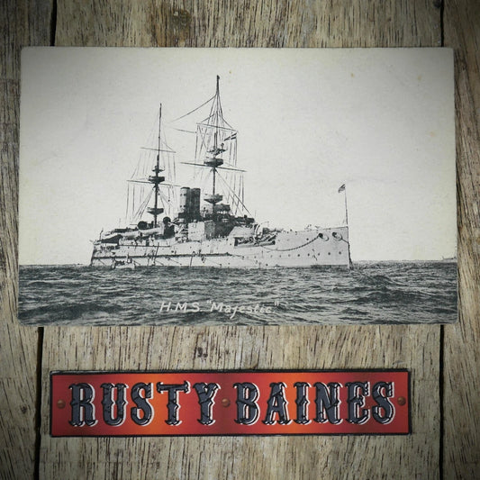 Postcard, HMS Majestic, Palatine Pictorial, Printed
