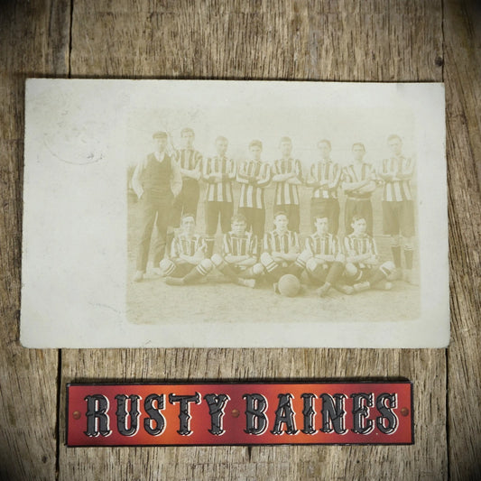 Postcard, Edwardian Football Team, Bethnal Green? Faded Real Photo