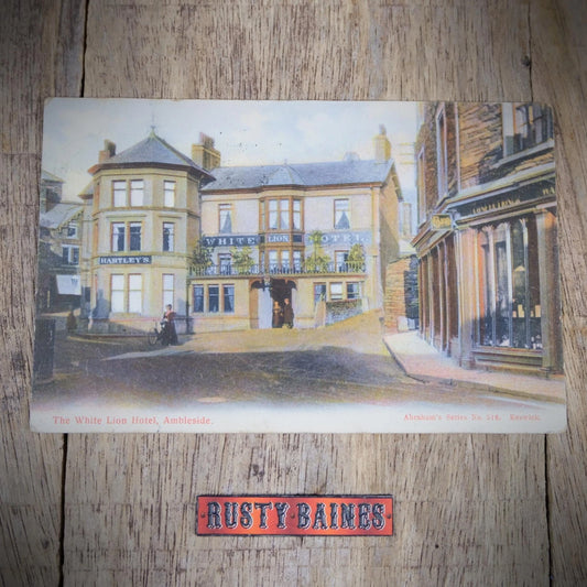 Postcard, White Lion Hotel Pub, Ambleside, Edwardian Era, Printed