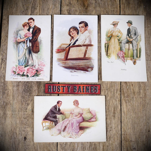 Postcard Bundle, Early 1900's Sentimental Romance Glamour Couples