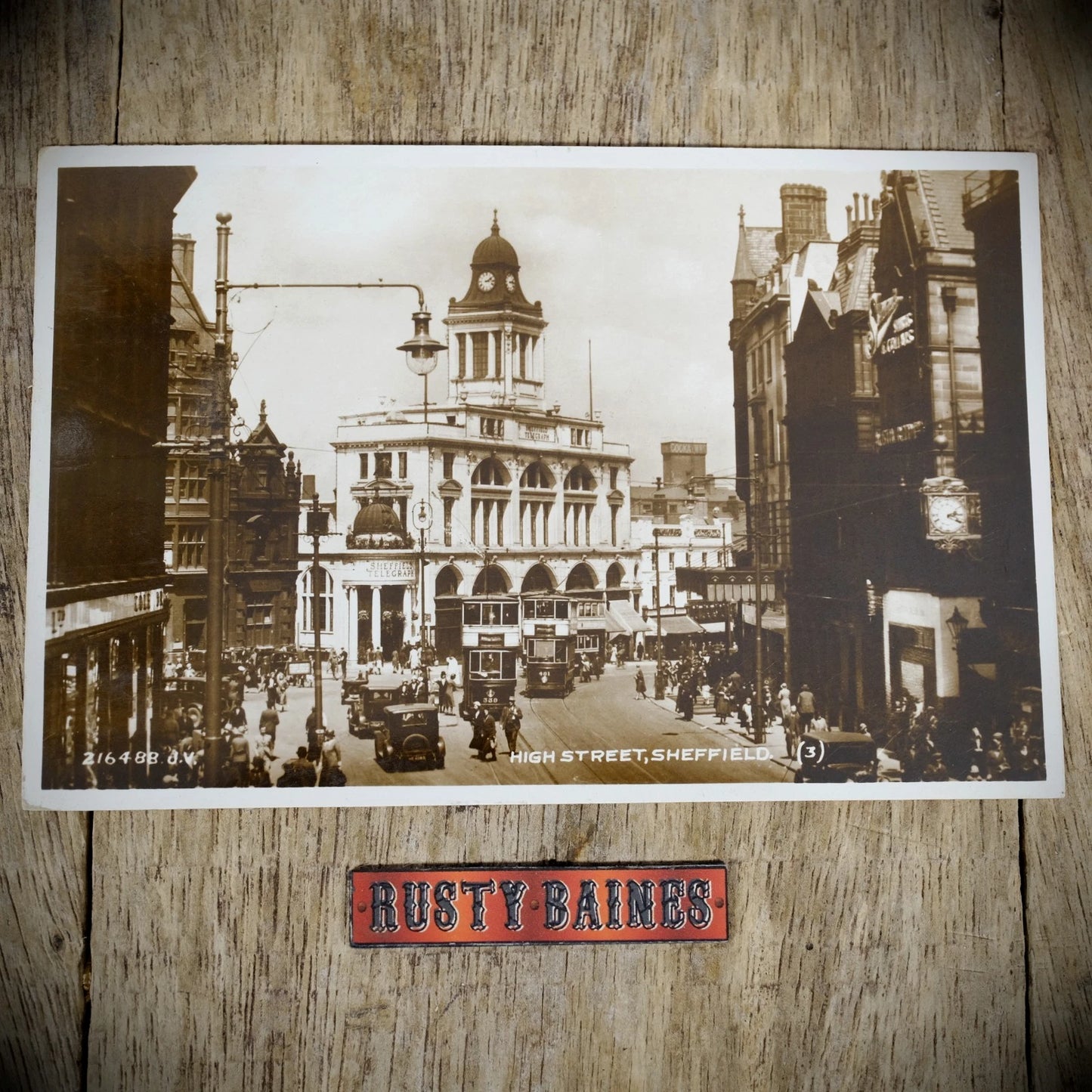 Postcard, Sheffield High Street, Pre War Real Photo