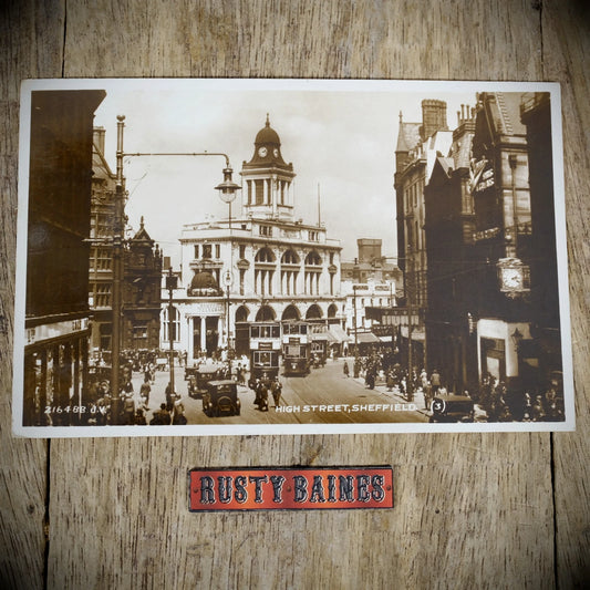 Postcard, Sheffield High Street, Pre War Real Photo
