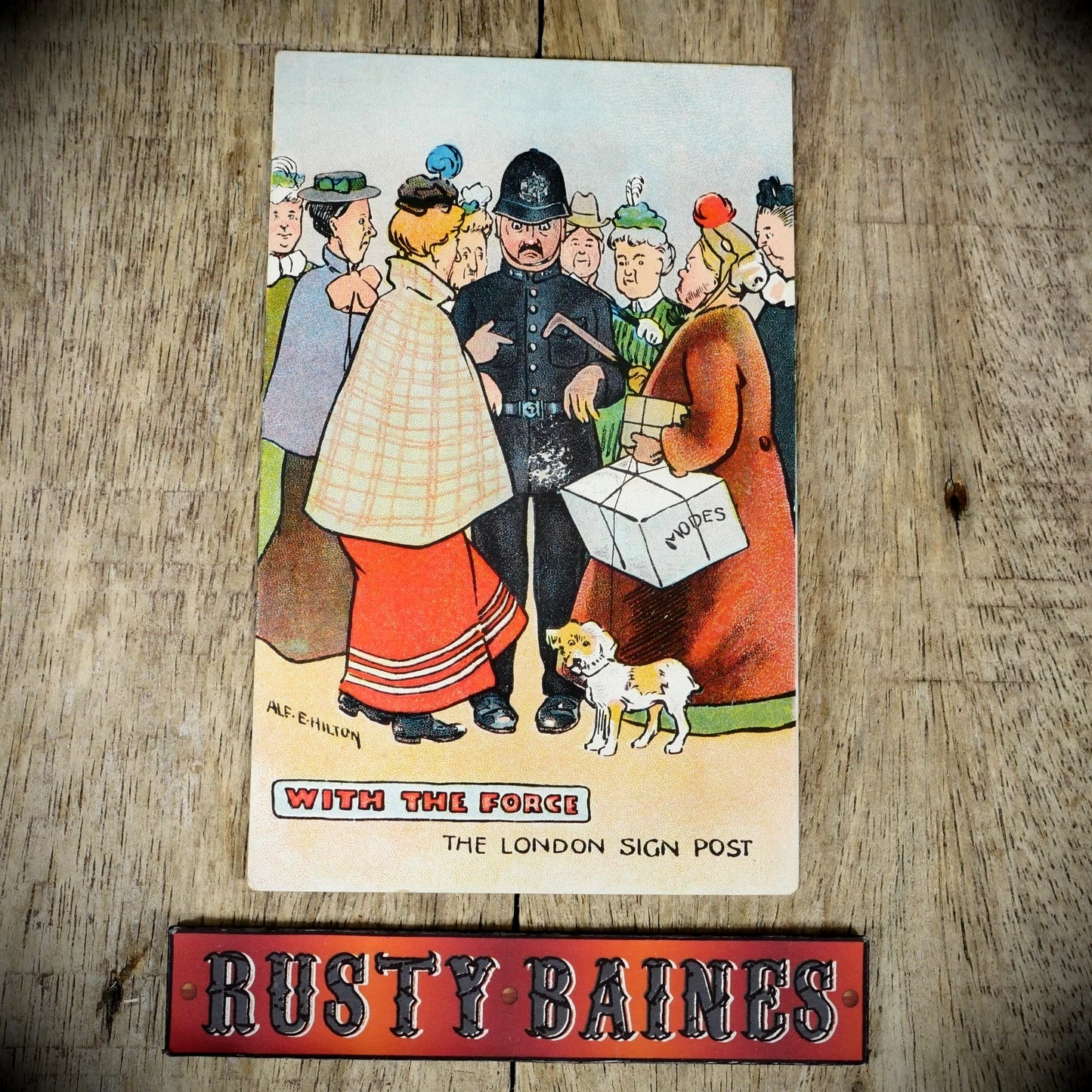 Postcard, Comic, Alf Hilton, Women Complaining to London Policeman