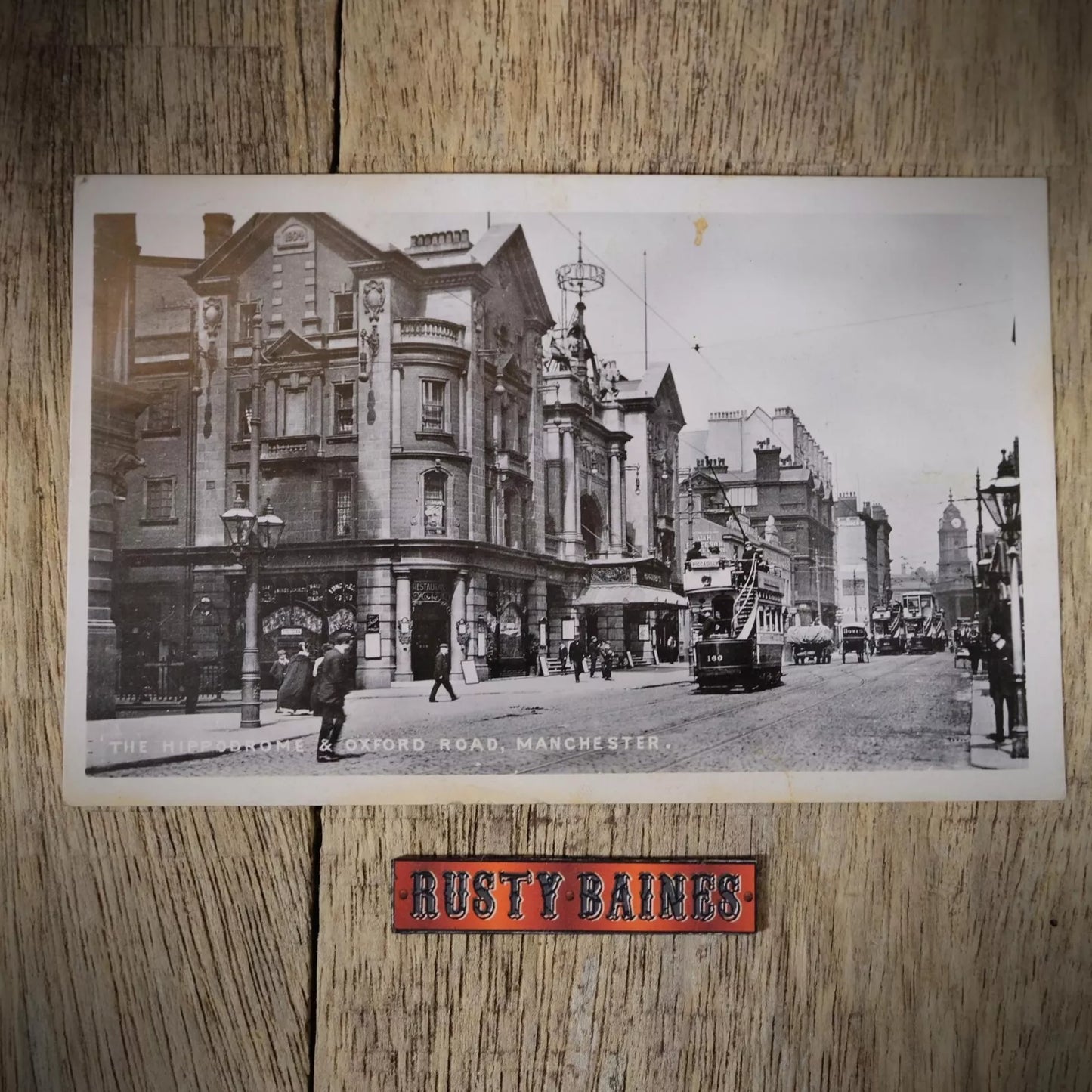 Postcard, Manchster Hippodrome, Oxford Road, Tram