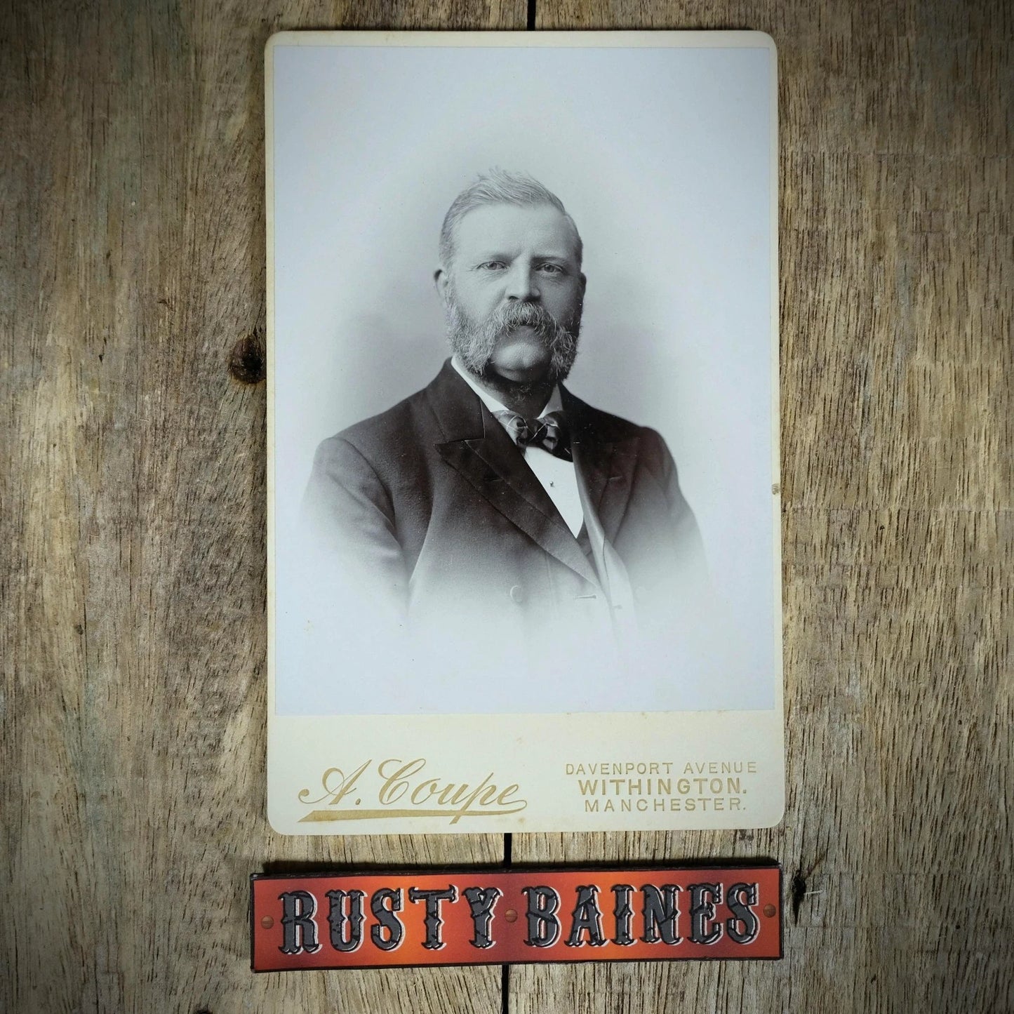 Cabinet Card Victorian Photo, Portrait of Man, Mutton Chops, Coupe, Manchester