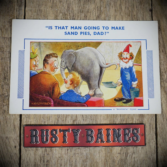 Postcard, Comic, Bamforth, Circus Clown, Performing Elephant