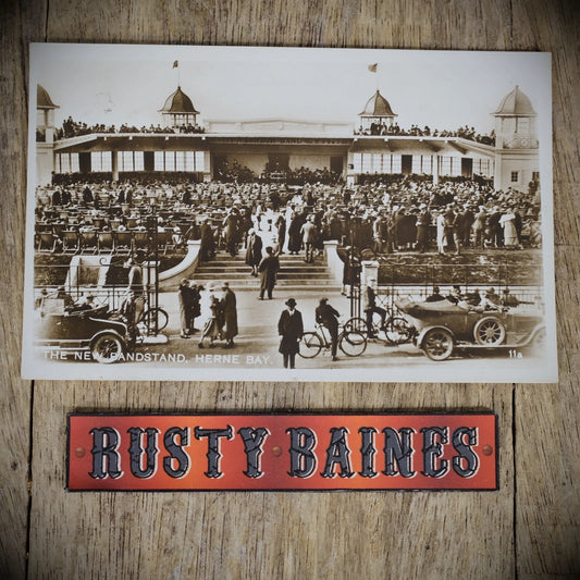 Postcard, Herne Bay Bandstand, Vintage Cars Bicycles, Real Photo
