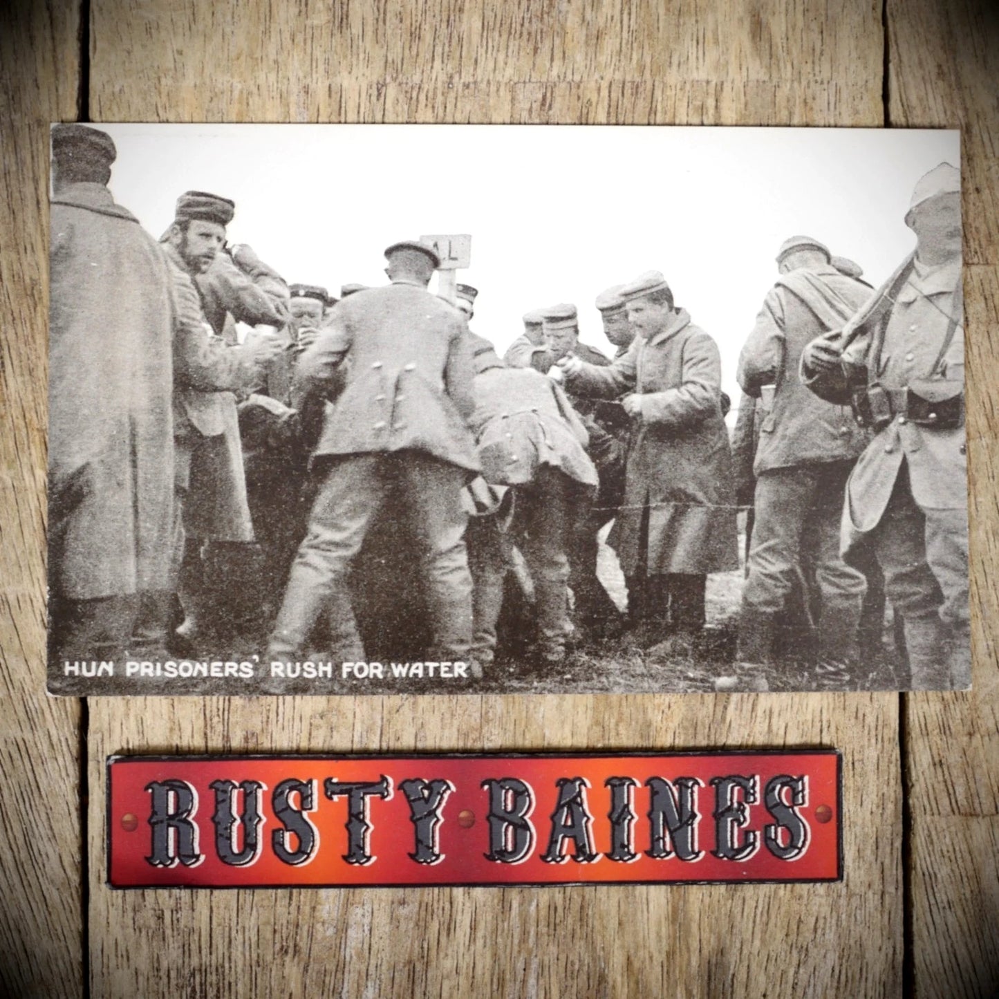 Postcard, Hun/German Prisoners of War Rush for Water, WW1, Printed