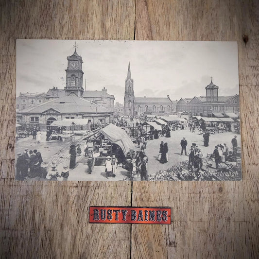 Vintage Postcard, Middlesborough Market Place 1912, Printed