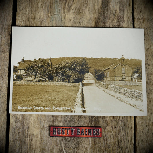 Postcard, Hucklow Derbyshire, Unitarian Chapel & Barleycroft