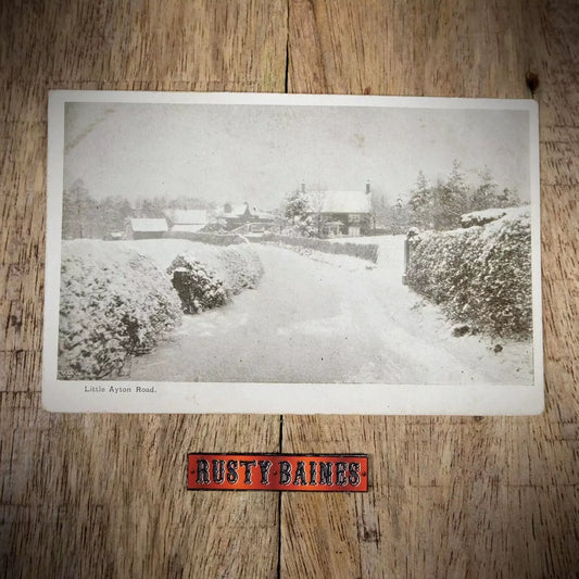 Vintage Postcard, Little Ayton Road, Yorkshire Snow Scene, Printed