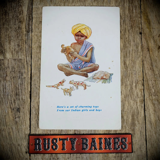 Postcard, Missionary Society, Indian Vintage Toys, Printed